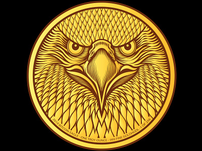 Bitcoin Eagle Coin design bitcoin bitcoin wallet bitcoins crypto currency cryptocurrency currency eagle feathers gold money vector vector art