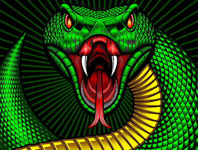 Mat Beast "Green Viper" rash guard apparel branding green viper illustration illustrations logo logo design martial arts mma rash guard scales serpent snake vector vector art viper