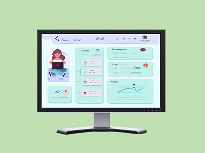 School e-office dashboard design dashboard ui desktop design online education online school uidesign user interface