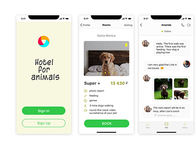 Mobile app Hotel for animals