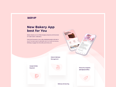Landing page of bakery App. landing landing page