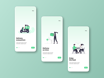 Delivery app onboarding concept app delivery presentaion ui