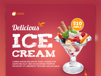Ice Cream Social Media Ads Design design facebook ad facebook post google