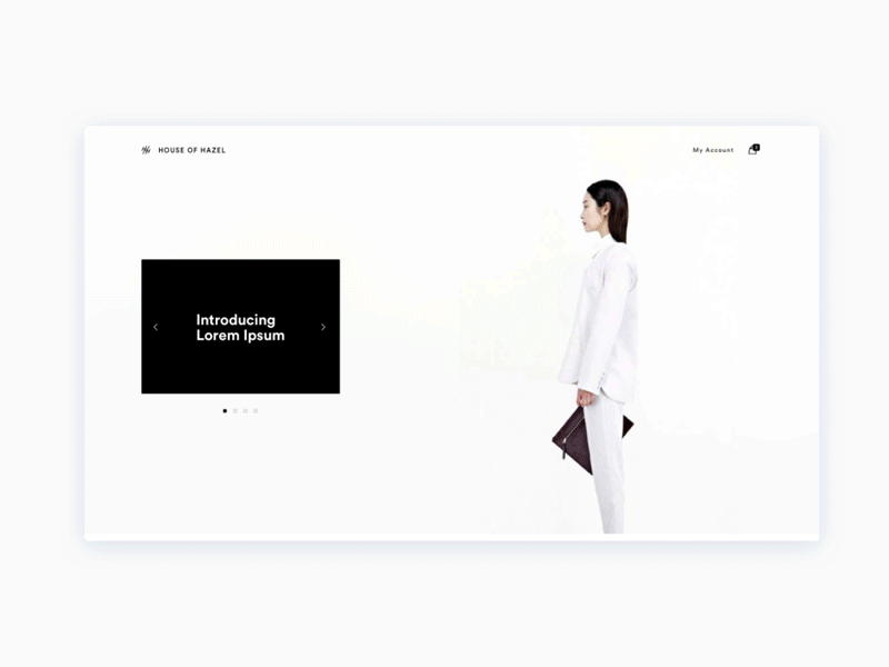 Fashion E Commerce UI Design 2// Landing page animation clean collections desktop ecommerce fashion grid home interaction landing page swiss ui web women