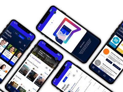 Vieuni: College search assistant app concept branding college design education high school identity design illustration students typography ui ux user experience user interface ux