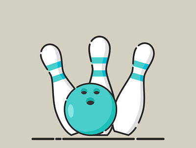 Bowling flat design bowling bowling ball cartoon flatdesign pin