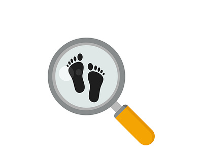 Footsteps cartoon footstepd loupe magnifier