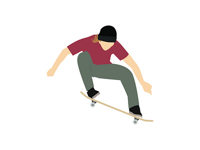 Skateboarding cartoon flat flatdesign male skateboard young