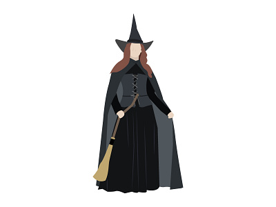 Witch cartoon design flat character flatdesign witch