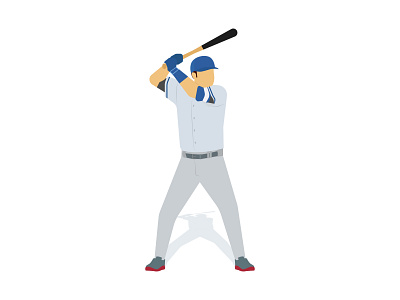 Baseball baseball blue cartoon flat character flatdesign full body male player pperson