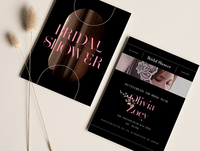 Dark Pink Modern Bridal Shower Flyer beauty bridal shower bride celebration dark date design elegant feminine flower flyer invitation invitations love minimal minimalist modern pink print wedding