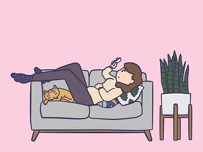 Lazy Afternoon character illustration relaxed