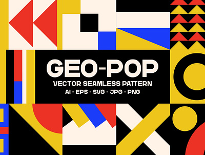 Geo Pop - Vector Seamless Pattern abstract branding colorful design geometric illustration pattern art patterns pop seamless pattern seamlesspattern