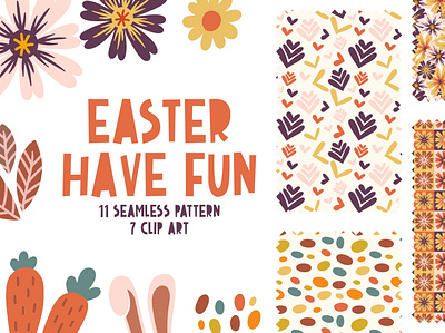 Easter Have Fun - Seamless Pattern colorful design easter easter day easter egg fun happy illustration organic pattern art patterns seamless pattern vector