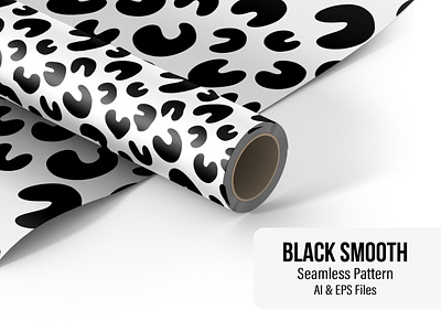 Black Smooth - Seamless Pattern abstract background black black white black and white digital print fabric illustration organic pattern art patterns seamless pattern textile