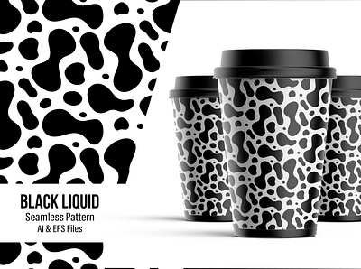 Black Liquid - Seamless Pattern abstract black white design illustration liquid organic pattern art patterns seamless pattern vector