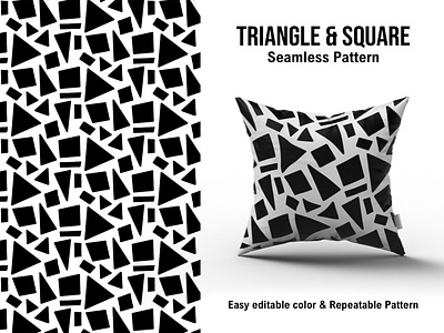 Triangle and Square abstract black white branding design fun illustration pattern art patterns seamless pattern square triangle vector
