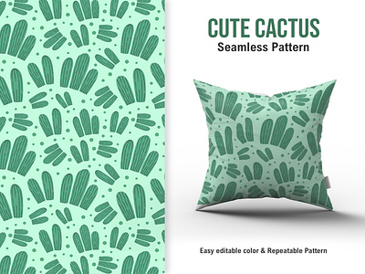 Cute Cactus - Seamless Pattern cactus cactus illustration colorful design illustration organic patterns seamless pattern summer