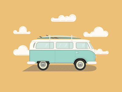 VW Bus design illustration vector