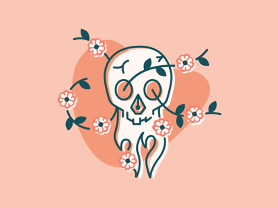 Death by Design design flowers illustration inspiration skull vector