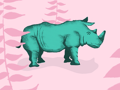 Rhino-Sarus colors design illustration procreate rhino texture