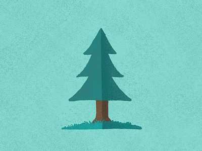 Happy Tree design illustration minimalism nature procreate