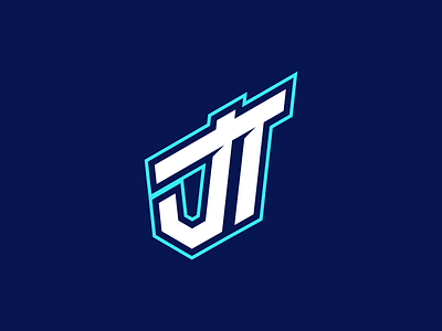 JT concept logo black blue branding design esports illustration logo logotype minimal typography