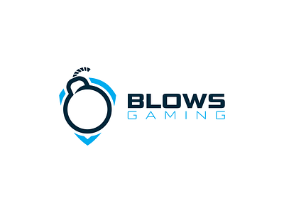 Blows Gaming b blue bomb branding esports gaming white