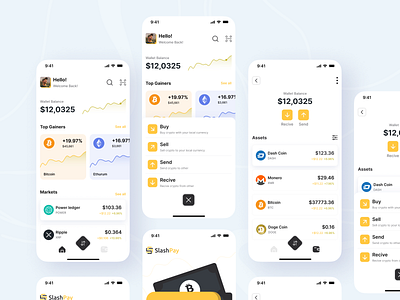 Cryptocurrency Mobile App: iOS Android UI android app app design banking app blockchain branding clean crypto cryptocurrency finance finance app fintech fintech app ios app minimalist mobile app mobile banking product design ui uxdesign wallet app