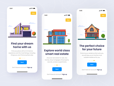 Real Estate Mobile App Onboarding Screens
