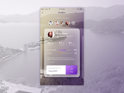 Profile Viewing Concept app concept profile transparent ui
