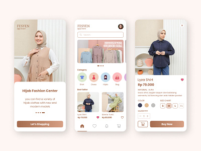 Fesyen app store design fashion ui ux