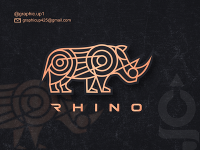 RHINO LINE ART LOGO agency agencylogo awesomelogo brand branding design dribbble graphic design icon lineartlogo logo rhino vector