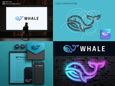 WHALE LINEART LOGO agency animal artist awesomelogo brand branding companylogo design graphic design holiday icon lineartlogo logo logodesign logogrid mammal sea vector whale whalelogo