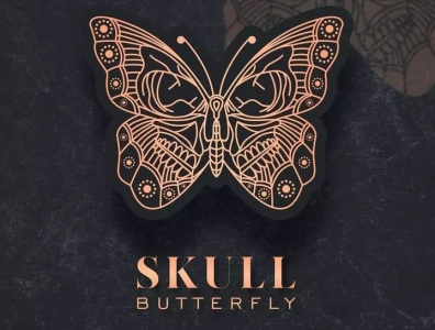 BUTTERFLY SKULL LINEART LOGO agency artist brand branding butterfly company design dribbble icon illustration line art logo skull t shirt vector