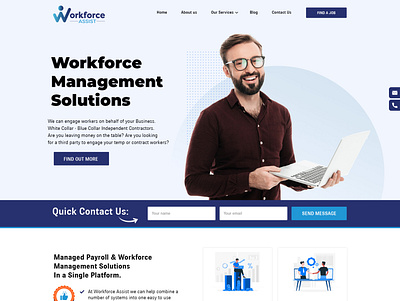 Work Management Landing Page graphic design