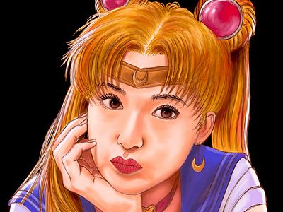 Sailor Moon, Usagi Tsukino 2d art artist commission open digital painting illustration looking for work photoshop sailor moon usagi tsukino