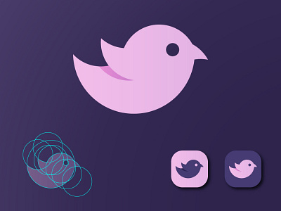 pink bird art bird icon bird logo clean company logo creative logo design eyecatching flat graphic design logo simple