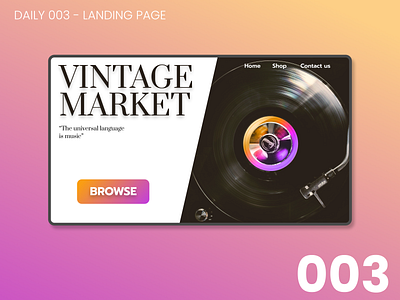 Daily UI #003 - Landing page 003 100daychallenge daily ui dailyui design ui