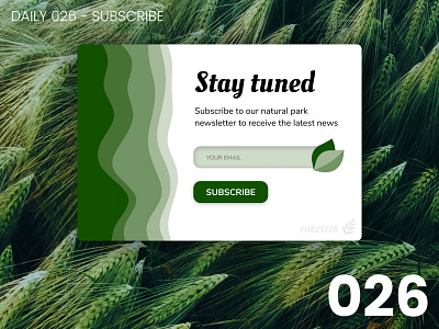 Daily UI #026 - Subscribe 026 100dayschallenge daily ui dailyui minimalist nature newsletter ui