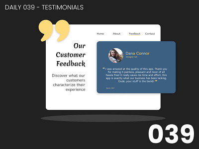 Daily UI #039 - Testimonials 100daychallenge daily ui dailyui design testimonials ui