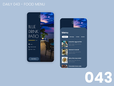 Daily UI #043 - Food menu 100daychallenge daily ui dailyui ui