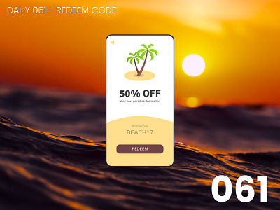 Daily UI #061 - Redeem code 100daychallenge daily ui dailyui ui