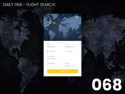 Daily UI #068 - Flight search 100daychallenge daily ui dailyui design ui