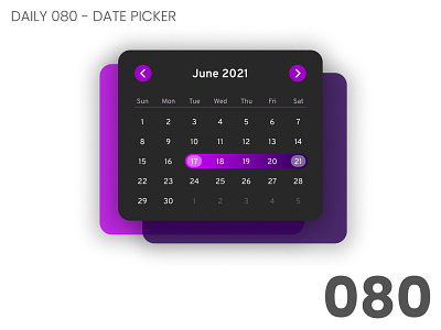 Daily UI #080 - Date picker 100daychallenge daily ui dailyui design ui
