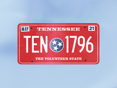 Tennessee License Plate bumper car design illustrator license license plate logo new plate red registration state tailgate tennessee tn truck vehicle