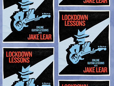 Lockdown Guitar Lessons black and blue blue blues branding concert poster flyer guitar guitar lessons guitarist hat lessons lockdown music music flyer poster rock stratocaster