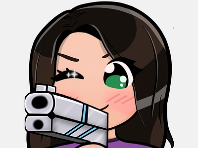 Girl With Gun Emote For Twitch