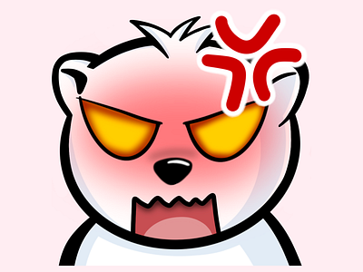 Angry Polar Bear Twitch Emote badge logo badges emote emoteart emotes emotes for twitch emotestwitch twitch twitch art twitchemote