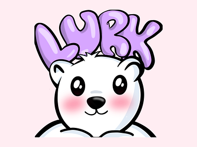 Polar Bear Lurk Emote Twitch badge logo badges emote emoteart emotes emotes for twitch emotestwitch sub badges twitch twitch art twitchemote